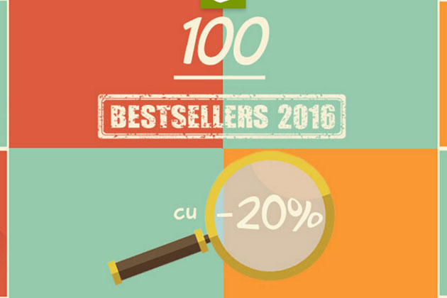 100 Bestsellers 2016 cu discount de 20% la Carturesti
